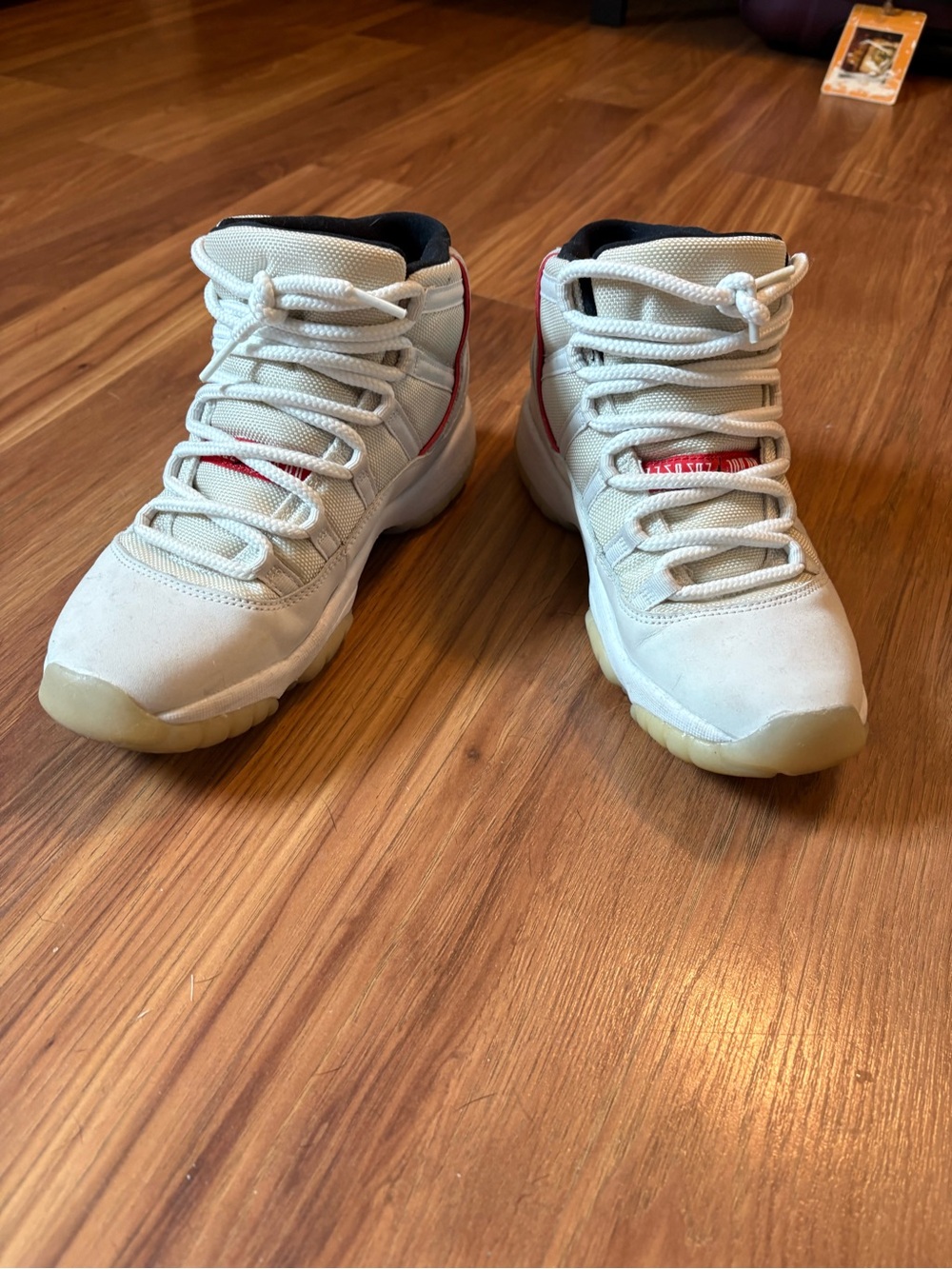 Jordan Kids White and Red High-Top Sneakers